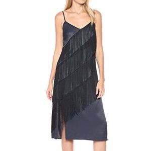 NIC + ZOE FRINGED INDIA INK MIDI DRESS NWT size 16